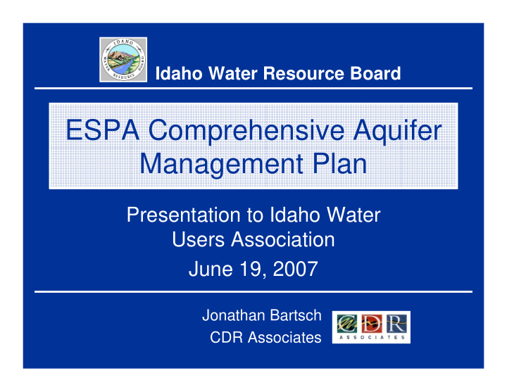 espa comprehensive aquifer management plan