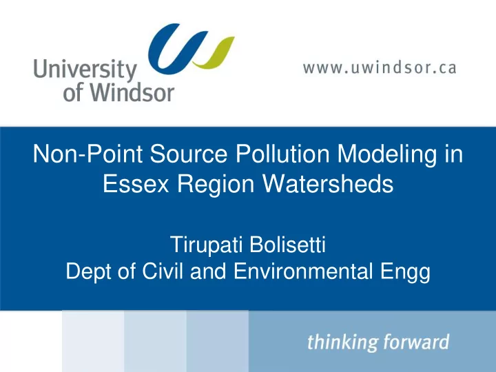 non point source pollution modeling in essex region