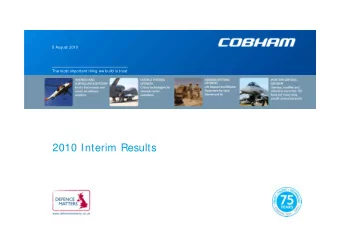 2010 Interim Results  Agenda  Introduction  Andy Stevens  Chief Executive Officer  Financial