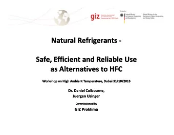 Natural Refrigerants Natural Refrigerants  Natural Refrigerants Natural Refrigerants  Safe