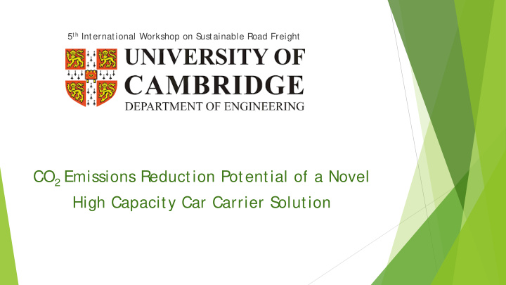 co 2 emissions reduction potential of a novel high