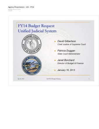 y t m  David Gilbertson Ch i ef Justice of  Supreme Court  Patricia Duggan  State Court