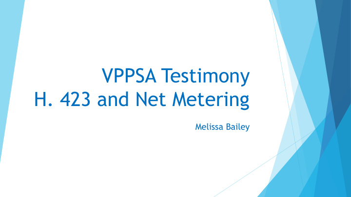vppsa testimony h 423 and net metering