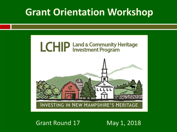 grant orientation workshop