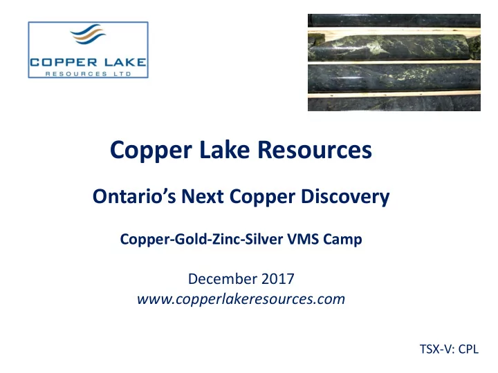copper lake resources