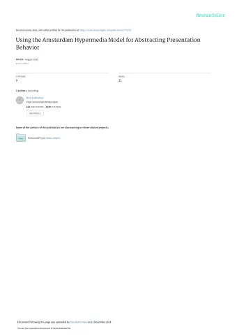 Using the Amsterdam Hypermedia Model for Abstracting Presentation  Behavior Article  August 1995