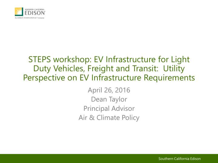 steps workshop ev infrastructure for light duty vehicles