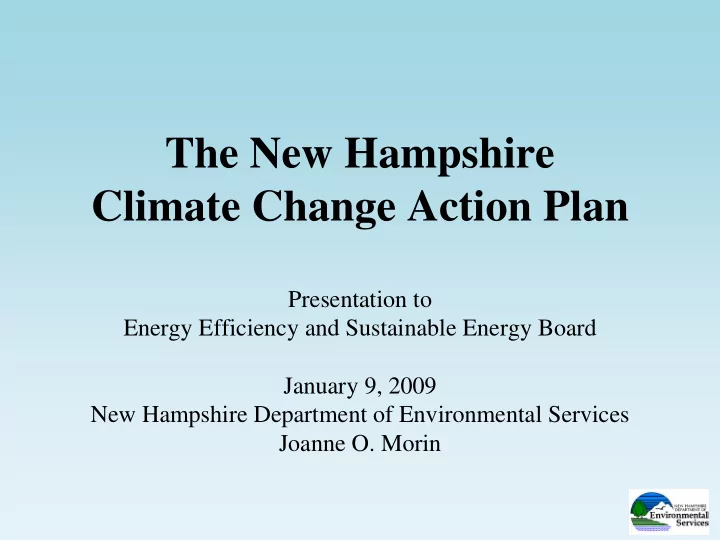 the new hampshire climate change action plan