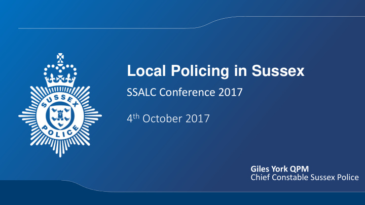 local policing in sussex