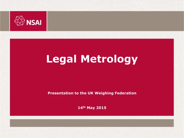 legal metrology