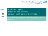 uclh cqc report update on a e services islington health
