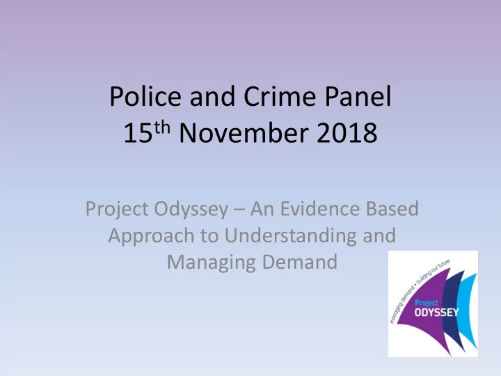 police and crime panel