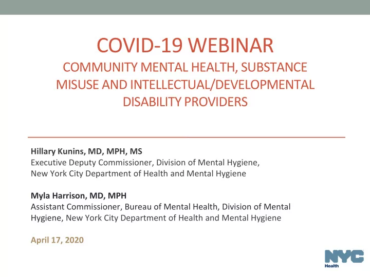 covid 19 webinar