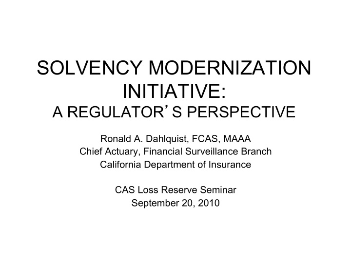solvency modernization initiative