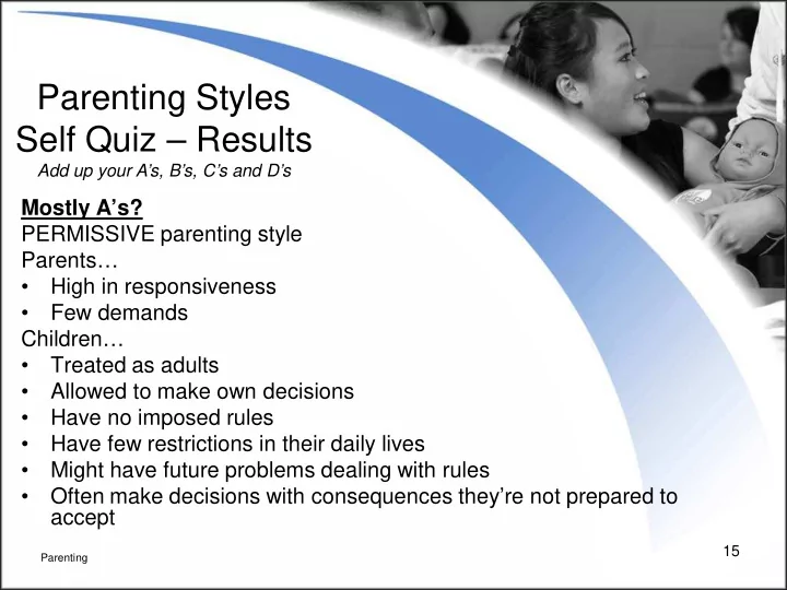 parenting styles self quiz results