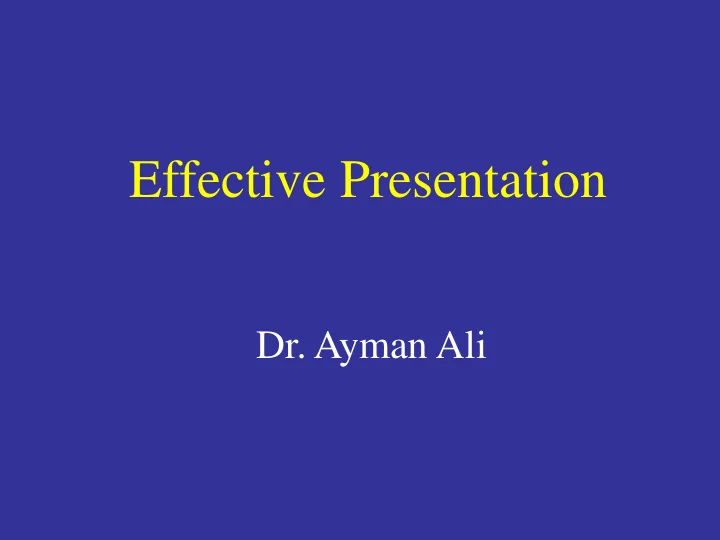 effective presentation