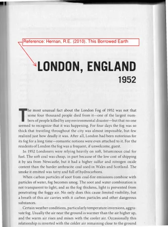 T  Reference: Hernan, R.E. (2010). This Borrowed Earth  32  trapped in the fog throughout the area.