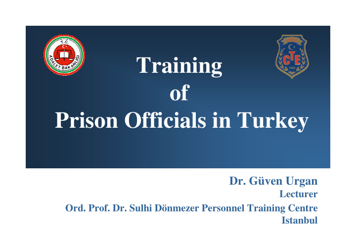 training of prison officials in turkey