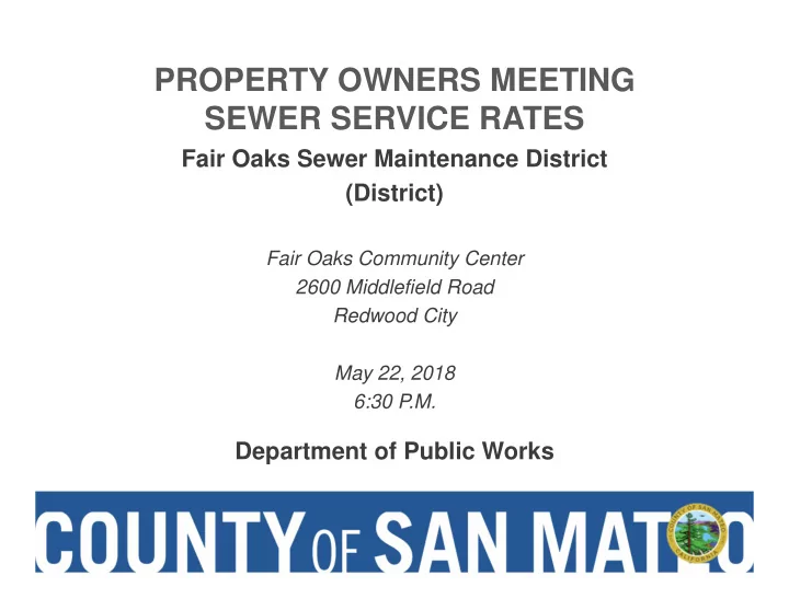 property owners meeting sewer service rates