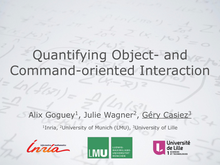 quantifying object and command oriented interaction