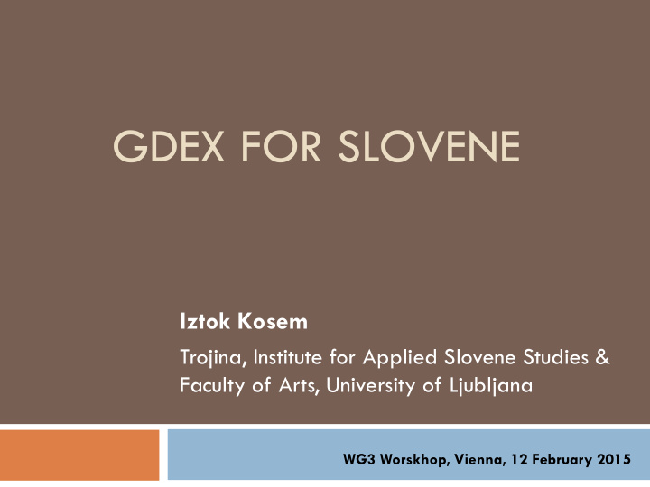 gdex for slovene