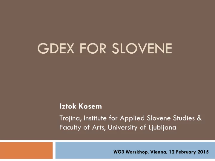 gdex for slovene
