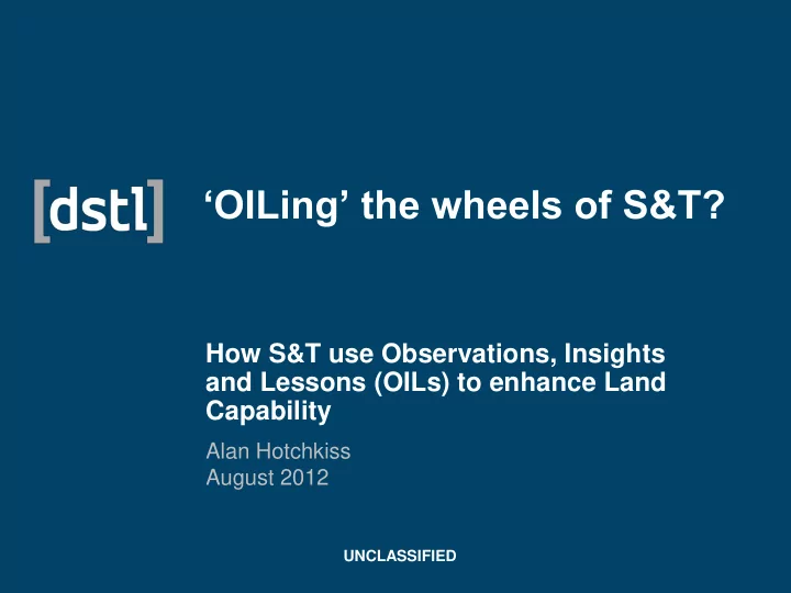 how s t use observations insights and lessons oils to