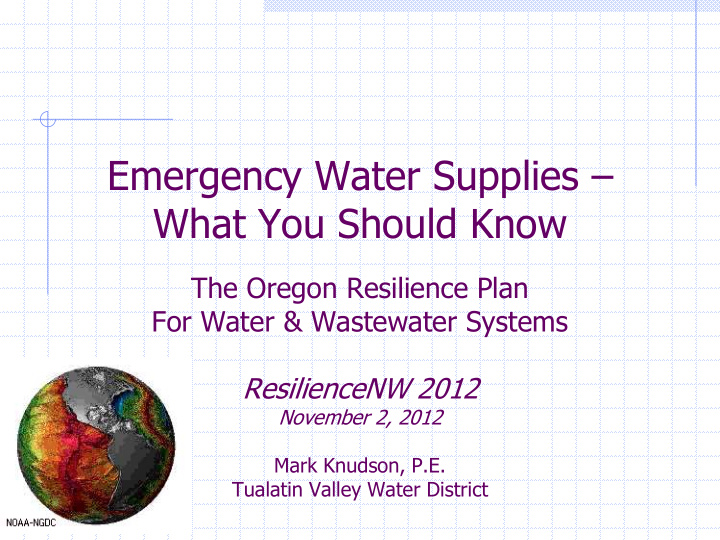 emergency water supplies