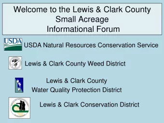 Welcome to the Lewis &amp; Clark County  Small Acreage  Informational Forum  USDA Natural Resources