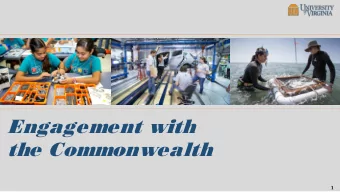 Engagement with  the Commonwealth  1  PRESENTATION CONTENTS  Contents  Economic Impact Study