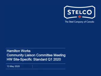 Hamilton Works  Hamilton Works  Community Liaison Committee Meeting  Community Liaison Committee