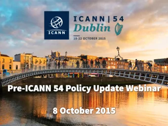 David Olive  ICANN Vice-President for  Policy Development  Support  General Manager of the  ICANN