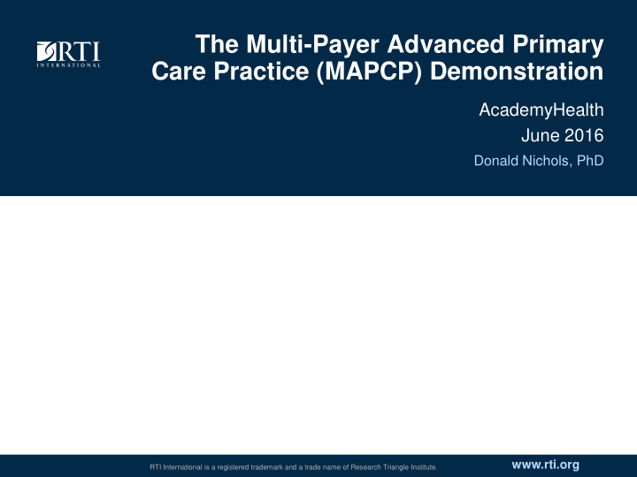 care practice mapcp demonstration
