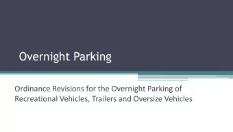Overnight Parking  Ordinance Revisions for the Overnight Parking of  Recreational Vehicles,
