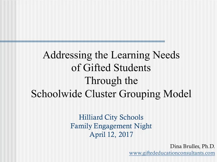 addressing the learning needs of gifted students through