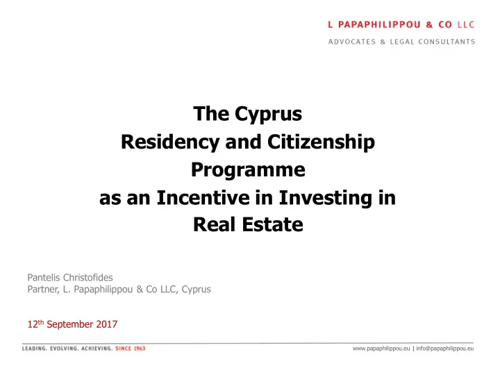 programme as an incentive in investing in