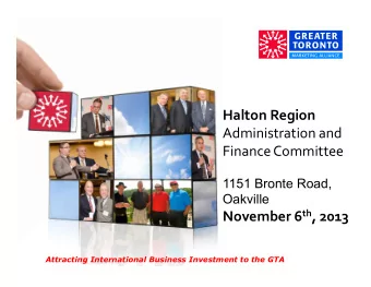 Halton Region  Administration and  Finance Committee  Finance Committee