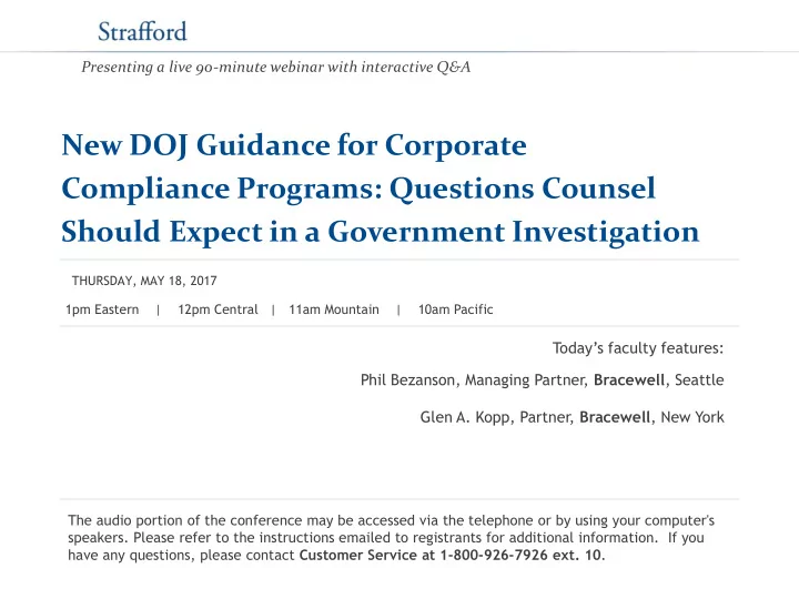 new doj guidance for corporate compliance programs