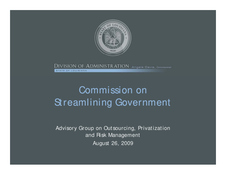 commission on commission on s s s s treamlining