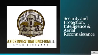 Protection,  Intelligence &amp;  Aerial  Reconnaissance  PAGE 1  Security &amp; Protection Services
