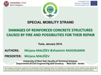 DAMAGES OF REINFORCED CONCRETE STRUCTURES  CAUSED BY FIRE AND POSSIBILITIES FOR THEIR REPAIR