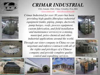 CRIMAR INDUSTRIAL  USA, Canada, Chile, China, Colombia, Peru, RSA  www.crimar.com