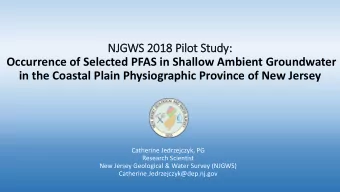 Occurrence of Selected PFAS in Shallow Ambient Groundwater  in the Coastal Plain Physiographic