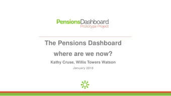 where are we now?  Kathy Cruse, Willis Towers Watson  January 2018 Background   Policy drivers