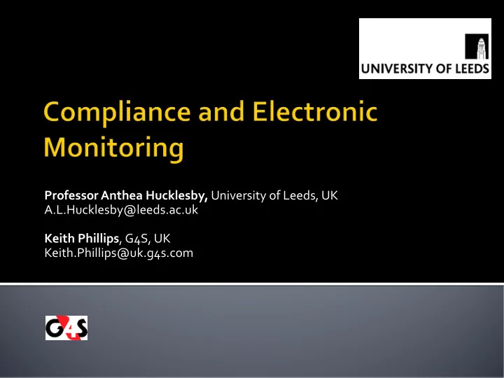 professor anthea hucklesby university of leeds uk a l