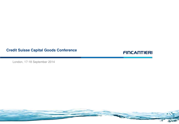 credit suisse capital goods conference