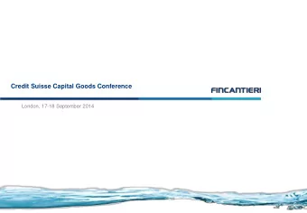 Credit Suisse Capital Goods Conference  London, 17-18 September 2014  Safe Harbor Statement  This