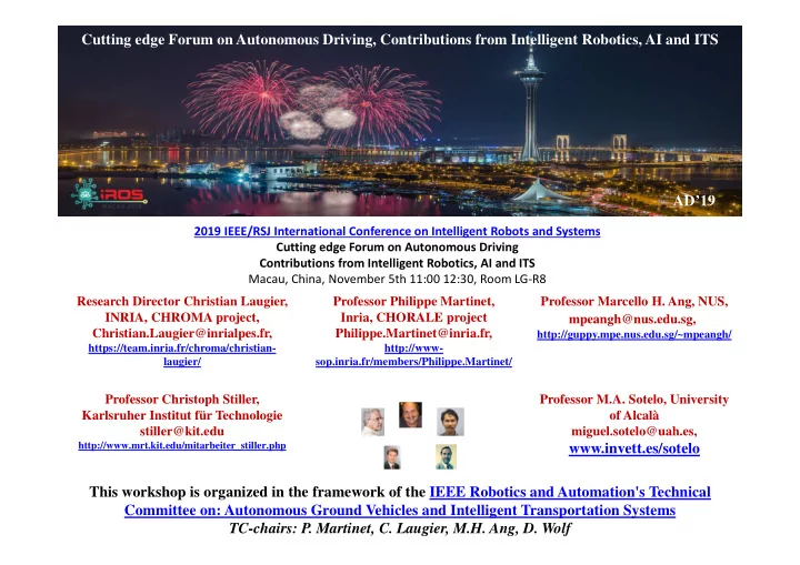 cutting edge forum on autonomous driving contributions