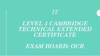 IT  LEVEL 3 CAMBRIDGE  TECHNICAL EXTENDED  CERTIFICATE  EXAM BOARD: OCR  Amazon key  What do you