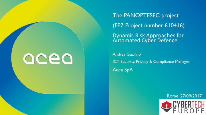 the panoptesec project fp7 project number 610416 dynamic